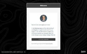 Screenshot of the welcome panel in iJoin's enrollment UI.